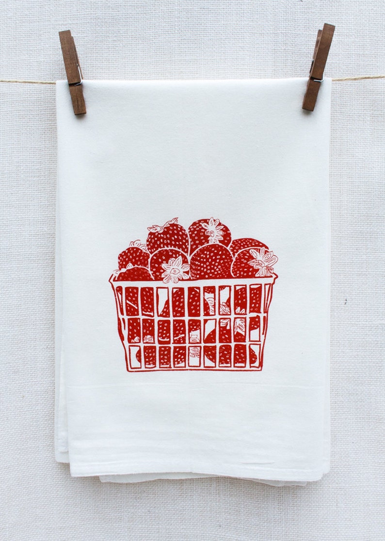 Set of Three Berry Flour Sack Dish Towels image 3