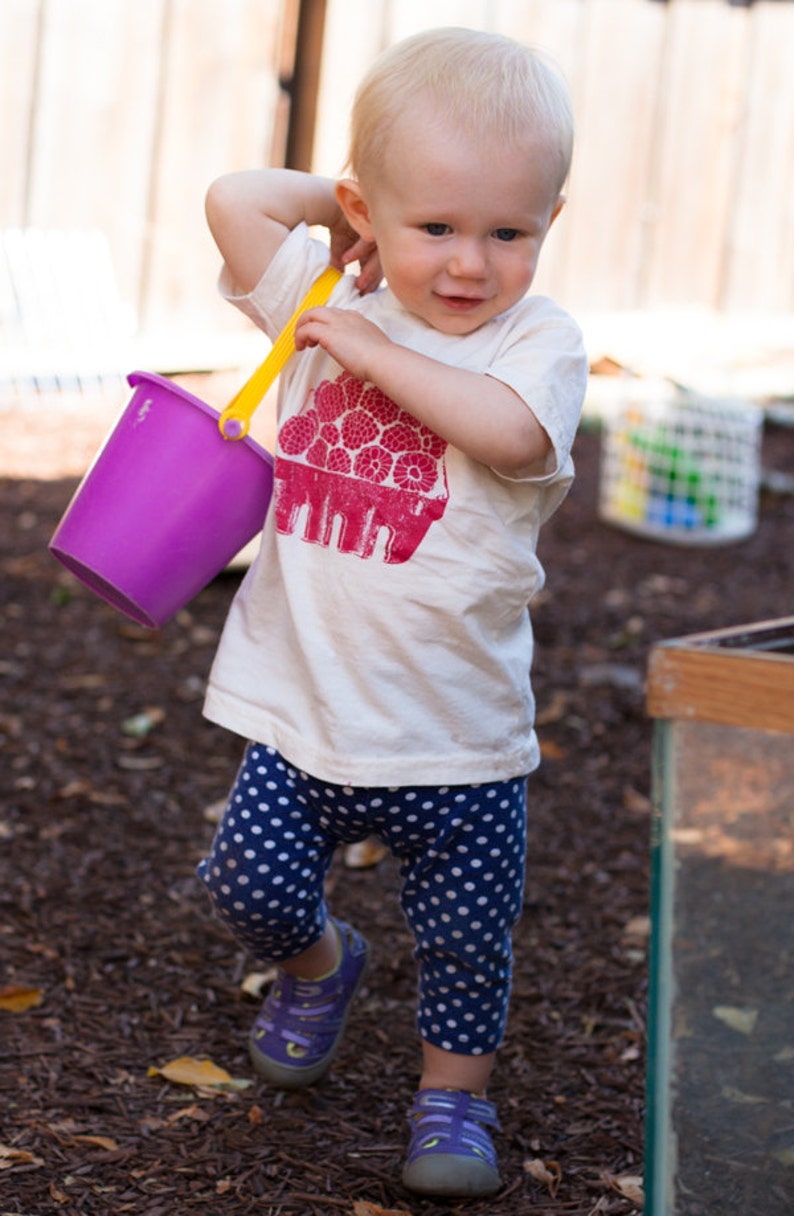 100% Organic Cotton Raspberry Basket Kids Tee image 2