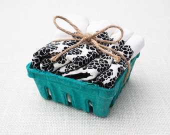 Set of Four Blackberry Basket Flour Sack Napkins