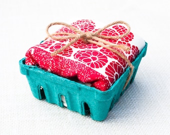 Raspberry Basket Flour Sack Kitchen Towel