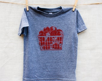 T-shirt trois mélanges panier de fraises pour enfants