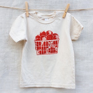 Strawberry Basket Organic Cotton Kids Tee Shirt image 1