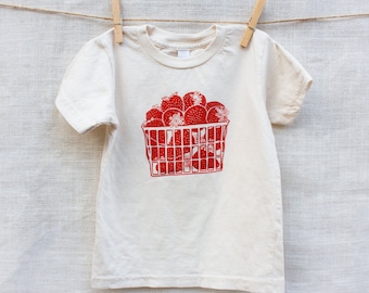 Strawberry Basket Organic Cotton Kids Tee Shirt