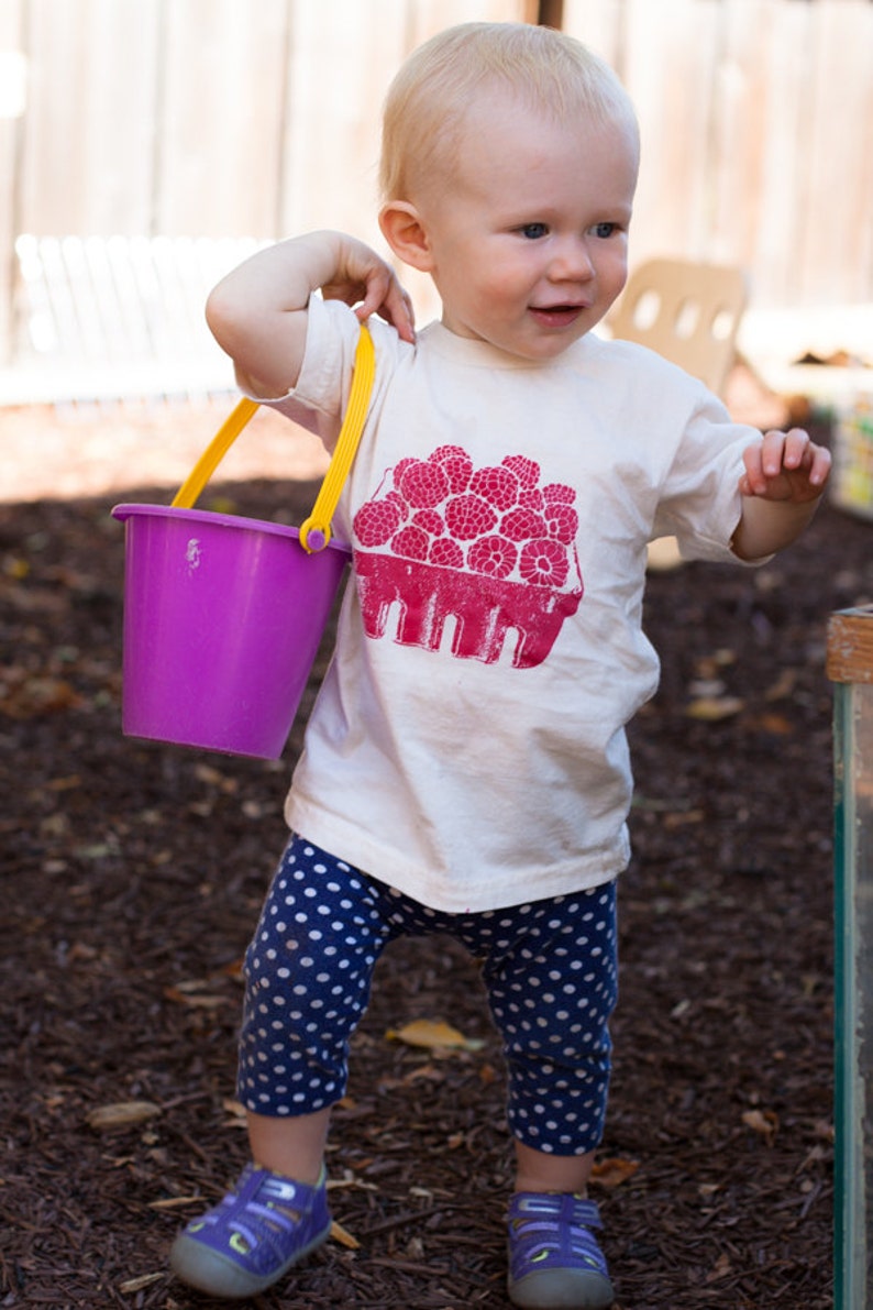 100% Organic Cotton Raspberry Basket Kids Tee image 1