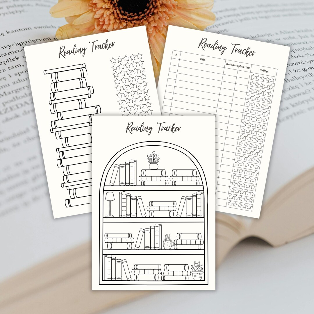 Reading Tracker Bundle, Coloring Bookshelf Tracker, Printable Reading ...