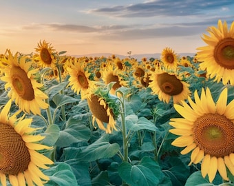 Provence Sunflower Field | French Countryside Wall Art | 5×7 8×10 11×14 | 600 dpi