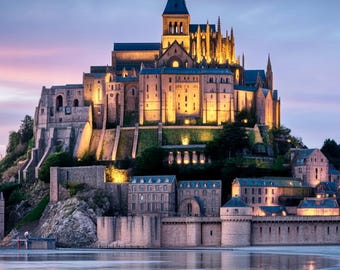 Mont Saint-Michel Print | Normandy, France Landmark (Digital Art)