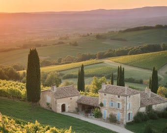French Countryside Print Set | Provence Fine Art Illustration (Digital Download)