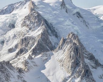 French Alps Snow Mountain Print | Minimalist Winter Landscape (Digital Download)