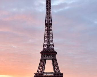 Eiffel Tower Sunrise Art Print | Romantic Paris Decor (Digital Download)