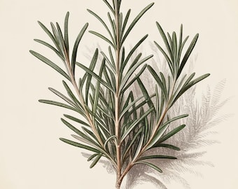 Wild Rosemary Botanical Print Set | French Country Art (Digital Download)