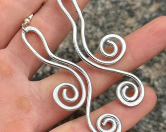 Twisted Aluminum Dangles, Silver Small Women’s Earrings