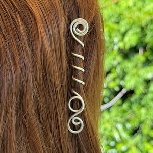 Handgjord hårlinda i aluminium, boho dreadlocks med flätor