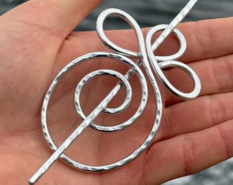 Aluminiumklämma för kofta, silverfärgad metallnål, lätt dekoration för halsduk