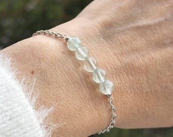 Fluorite chain bracelet on adjustable clasp