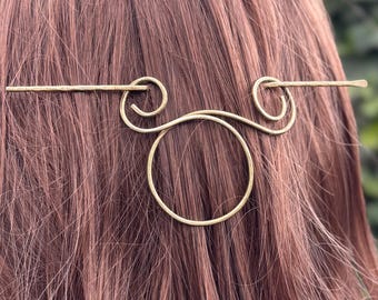 Brass Geometric Hair Fastener, Metal Tiny Hair Barrette