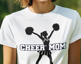 Cheer Mom T-Shirt | Cheerleader Silhouette Tee