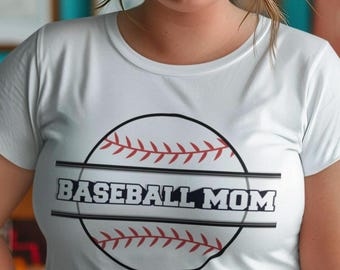 Baseball Mom T-Shirt | Minimalist Graphic Tee, Sports Mom Shirt