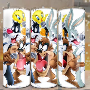 Looney Tunes Tumbler Wrap PNG: Bugs Bunny, Taz, Tweety (57 cl smal tumbler) (digital nedladdning)