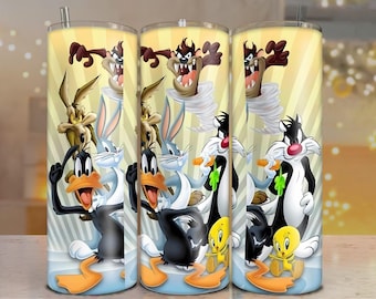 Lustige Comic-Figuren Tumbler Wrap | 20 Unzen Skinny Tumbler PNG
