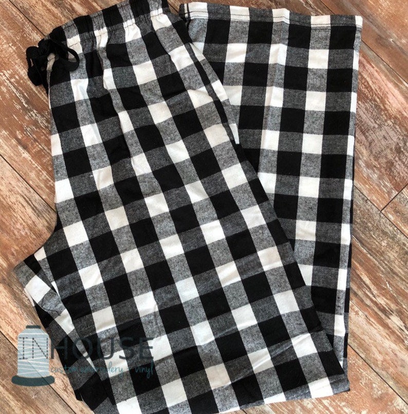 Buffalo Plaid Print PJ Bottoms with or Without Monogram Etsy