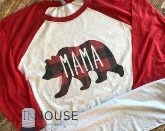 Mama Bear Shirt Buffalo Plaid - Etsy