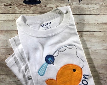 Personalized Fun Fishing Shirt | Fishing Embroidered Shirt | FREE SHIPPING | Embroidered Shirt | Boy or Girl Shirt | Fishing Shirt |