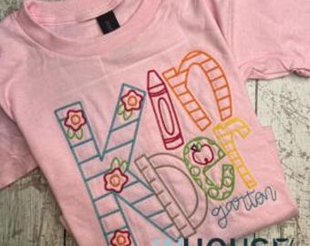 Back to School Shirt | Kindergarten Shirt | Back to School Shirt | Girl Version | School Shirt | Embroidery