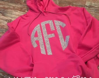 Glitter Monogram Hoodie | Personalized Adult Sweatshirt