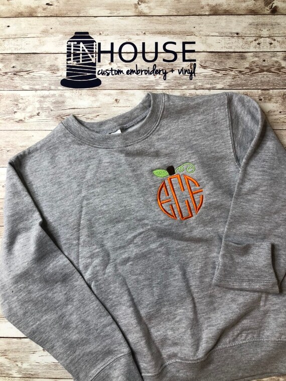 pumpkin monogram sweatshirt