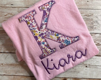 Personalized Appliqued Initial Shirt | Embroidered Name Monogram