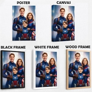 Personalized Superhero Poster – Couple Portrait in Iron Man–Inspired Style from Your Photos – Framed or Digital Download image 18