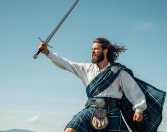 Scottish Great Kilt | Acrylic Wool Tartan | 50+ Clan Tartans | Highland Wear for Men | Scottish World Clothing Wear