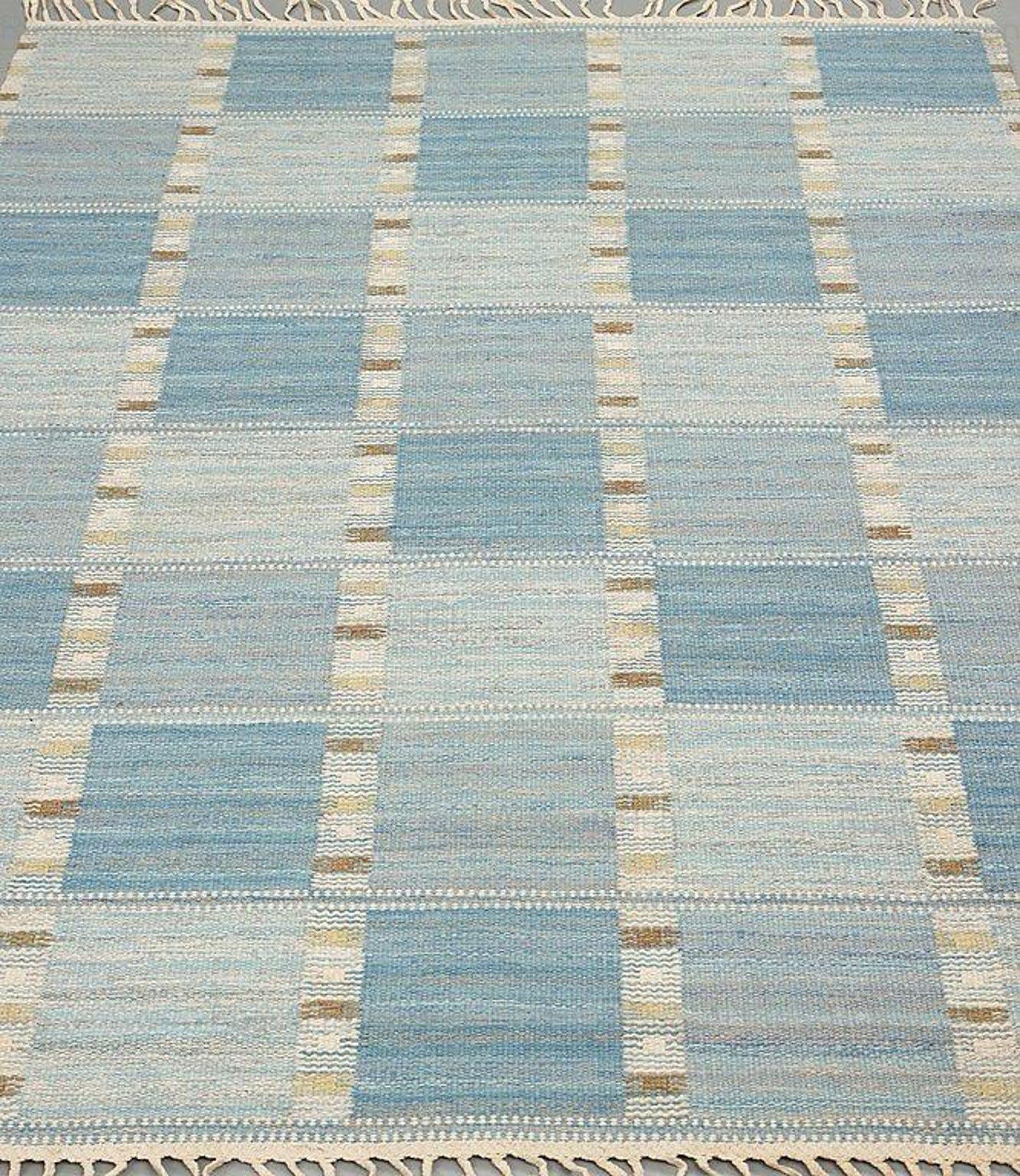 Blue Checked Rug Blue Checkered Kilim Rug: Handwoven Wool Flatweave, Modern Decor - Etsy