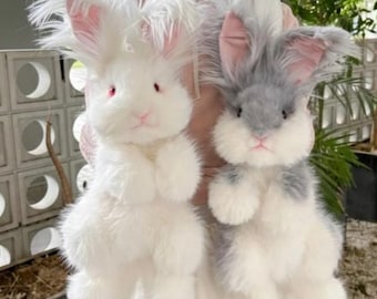 Realistic Agora Bunny Plush Backpack 50cm, Free Grooming Kit