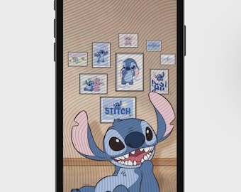 Stitch Polaroid Photos Static Phone Wallpaper for Android & IPhone