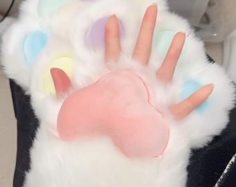 Customisable Cat Paw Gloves with Finger Pockets for Cosplay and Winter Wear (Pre-Order)