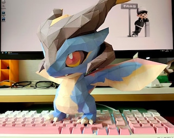 3D Dragon Papercraft Template | DIY Paper Sculpture PDF | Printable Dragon Pattern