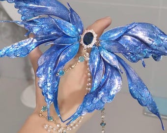 Customisable Iridescent Butterfly Hairclip or Ring Electric & Static