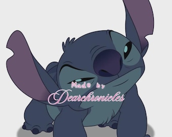 Stitch Suspicious Digital Sticker: Hand-Drawn PNG, JPG, PDF