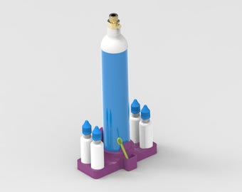 3D Printed SodaStream CO2 Bottle Stand | Aquarium Additive Organizer (STL) Brewery Tank Rack