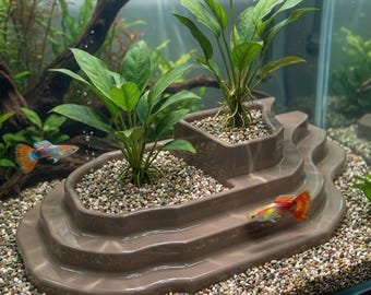 3D Printable Aquarium Plant Holder Set – Aquascaping STL (2–3–4 Plants)