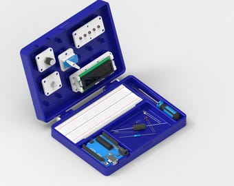 Arduino Project Box STL Files – 3D Printable Electronics Case, Breadboard & LCD Mount, Digital Download