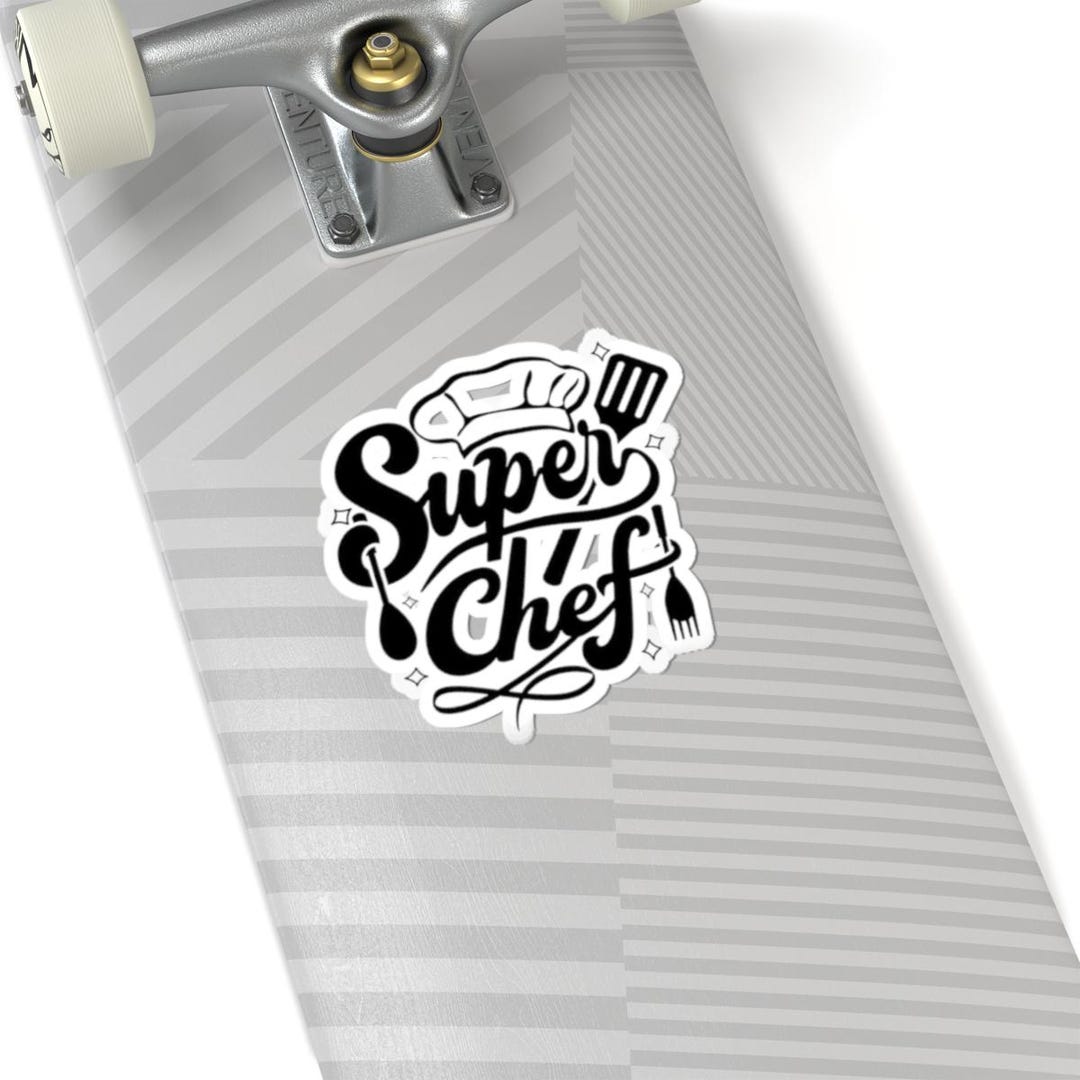 Super Chef Lettering Sticker | Kiss-cut Vinyl Sticker, Chef Hat and ...