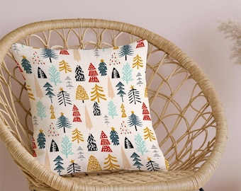 Funda de almohada con diseño de árbol de Navidad, decoración navideña escandinava