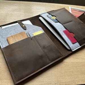 Leder Portfolio: Filz Tablet Tasche, A5/B5/A4 Organizer