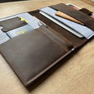 Personalisierte Leder Portfolio Filztasche Dokumentenhalter Ordner: A5 B5 A4 Letter Size Organizer