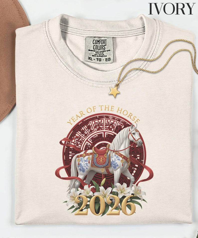Year of the Horse 2026 T-shirt, Chinese Zodiac Tee, Lunar New Year Gift ...