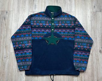 Giacca in pile FILA Vintage anni '90 1/3 blu da uomo, taglia XL/54