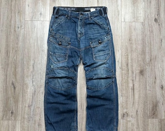 G-Star RAW Storm Elwood Trap Embroidery Loose Fit Baggy Jeans Blue Mens 32x30